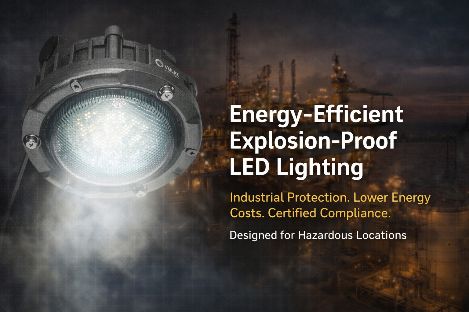 industrial explosion proof LED lighting fixture for hazardous locations