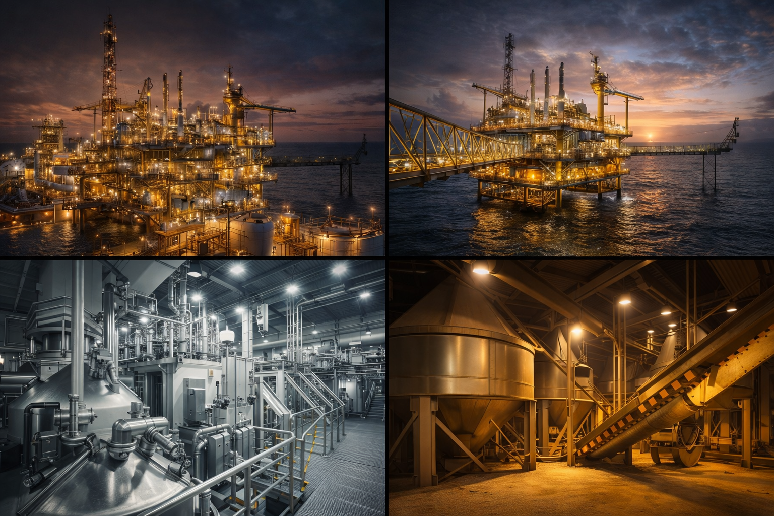 industrial explosion-proof LED lighting installed in oil and gas facility